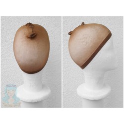 Brązowy wig cap - rajstopka